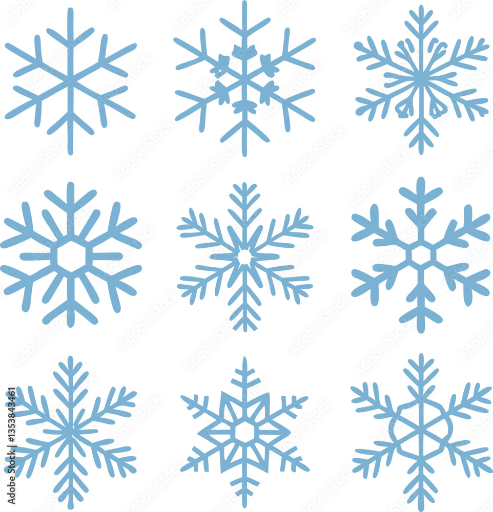 Snowflake different icons. Vector illustrator Snowflake different icons. Vector illustrator
