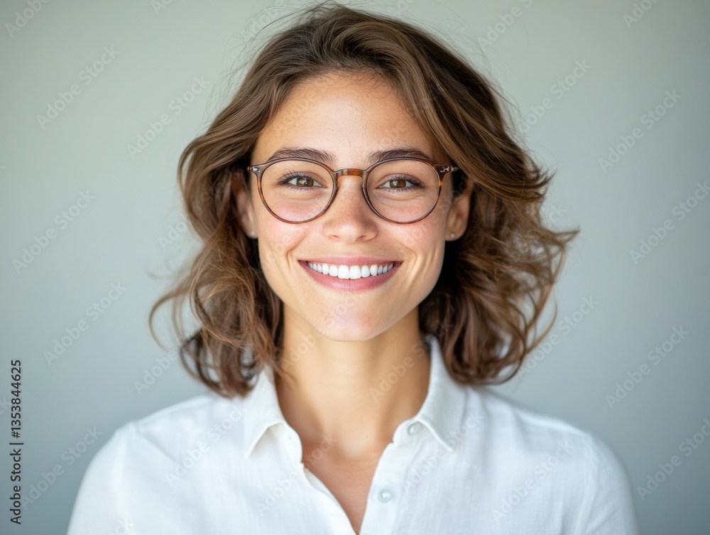 Smiling woman wearing glasses Smiling woman wearing glasses