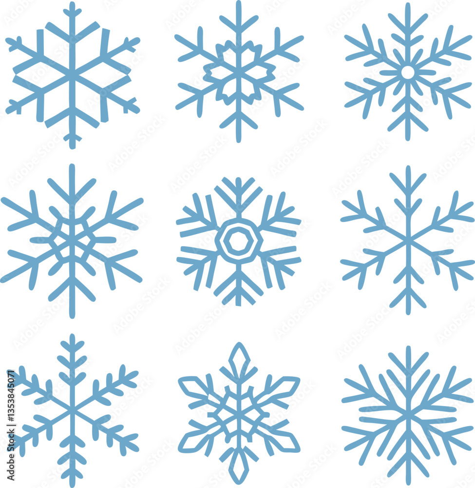 Snowflake different icons. Vector illustrator Snowflake different icons. Vector illustrator