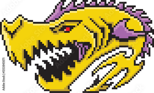 ゲーム風ドット絵　サメ風モンスター