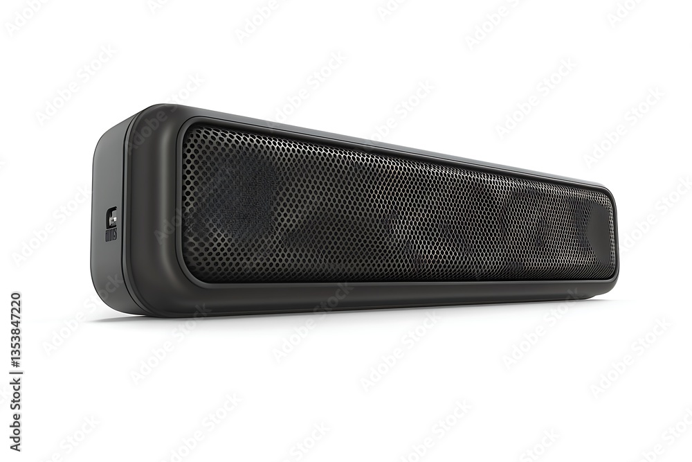 Modern black sound bar on white background. Possible use Product photography Modern black sound bar on white background. Possible use Product photography
