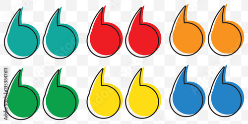 Quote icon vector illustration. Coloring Quotation mark sign and symbol. EPS 10.