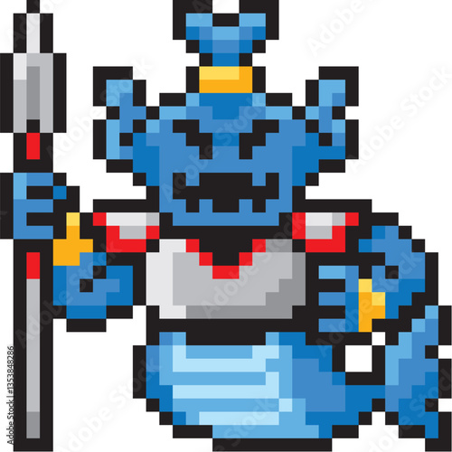 ゲーム風ドット絵　半魚人