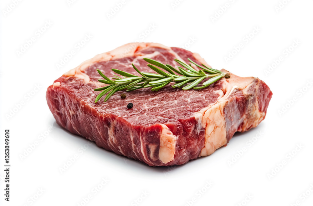 Fototapeta premium a raw beef steak against a white background