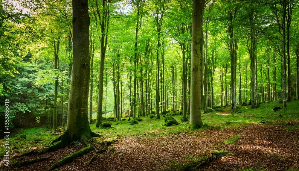 Obraz premium green beech forest