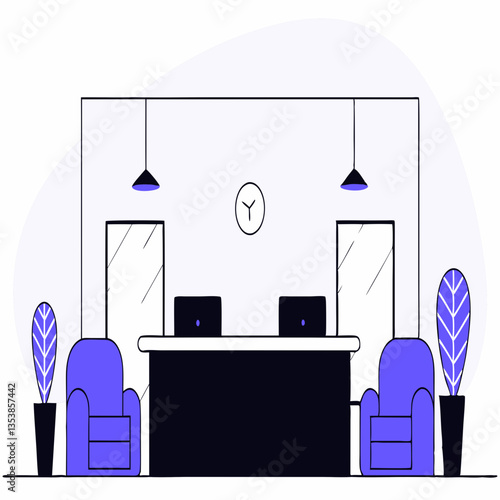 Office Reception Area Scene – Suitable for Corporate Welcome and Front Desk Concepts
