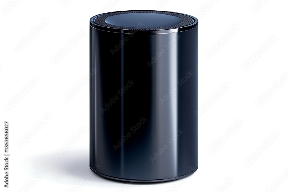 Black cylinder isolated on white background for design, advertising, or technology use Black cylinder isolated on white background for design, advertising, or technology use