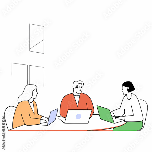 Business Collaboration Scene – Ideal for Teamwork and Office Communication Visuals
