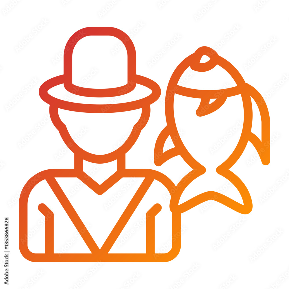 Vector Design Fisherman Icon Style Vector Design Fisherman Icon Style