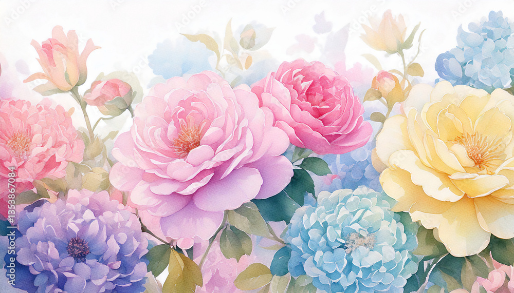 Elegant rose flower (watercolor/AI generated) Elegant rose flower (watercolor/AI generated)