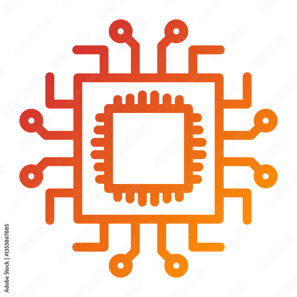 Vector Design Microprocessor Icon Style Vector Design Microprocessor Icon Style