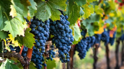 Wallpaper Mural Grapes hang in rows on vines ready for harvest in a lush vineyard surrounded by greenery Torontodigital.ca