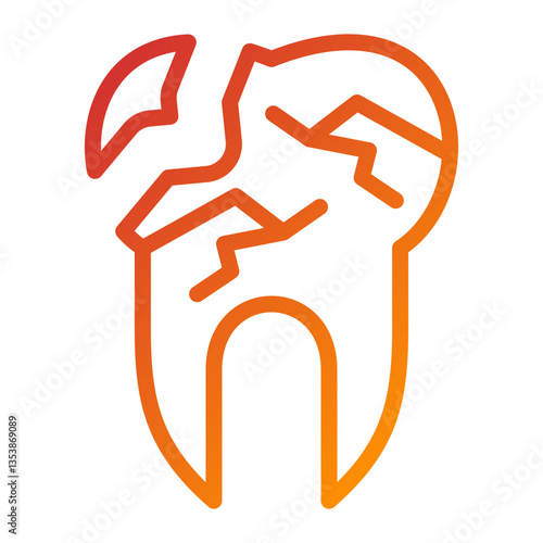 Broken Tooth Icon Style