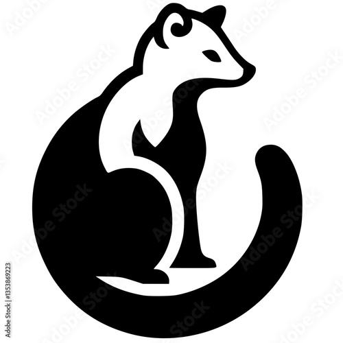 Silhouette of a ferret