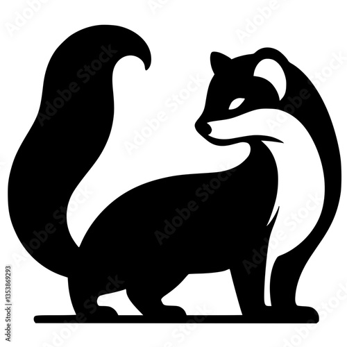 Silhouette of a ferret
