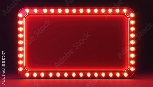 Wallpaper Mural Red Illuminated Marquee Sign with Blank Frame Torontodigital.ca