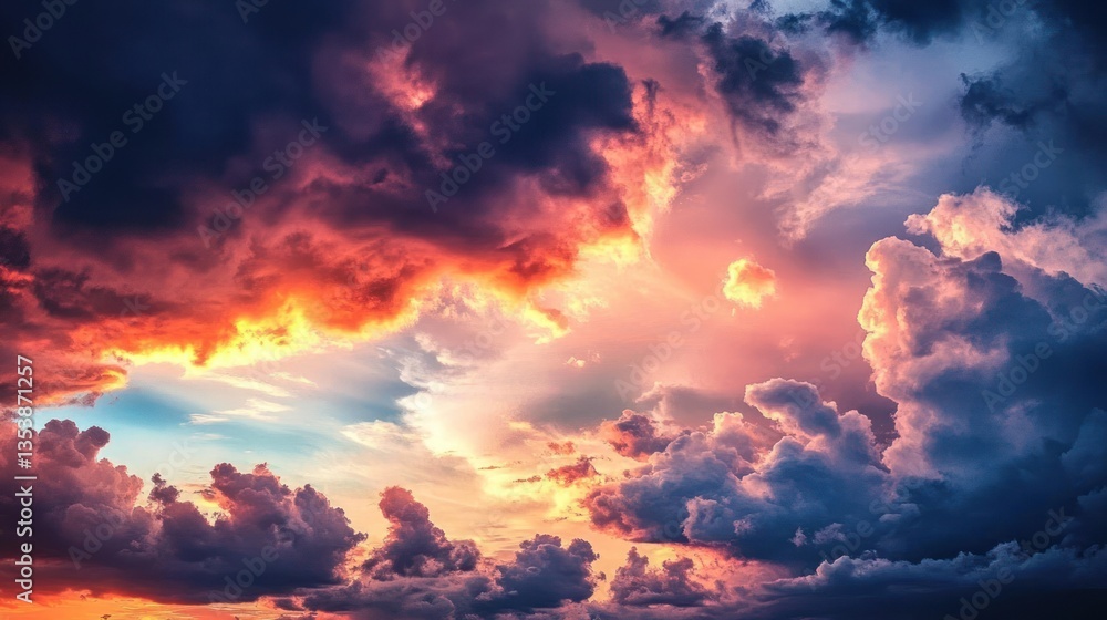 Fototapeta premium A vivid display of clouds across a dramatic colorful sky