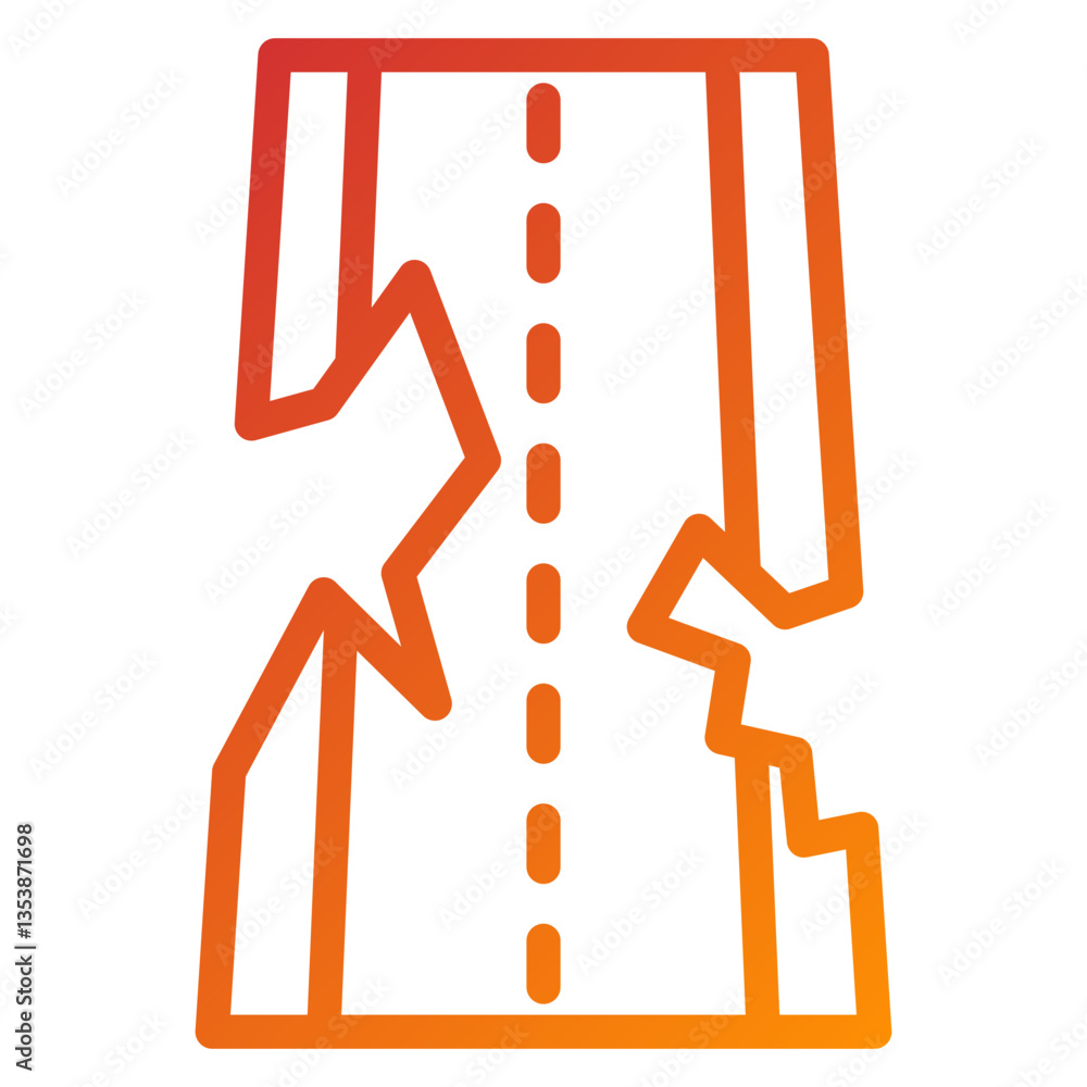 Road Crack Icon Style Road Crack Icon Style