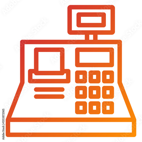 Cashier Machine Icon Style