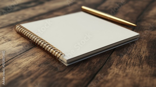 Notizblock Notiz Zettel leer mit Stift Holz Schreibtisch Hintergrund