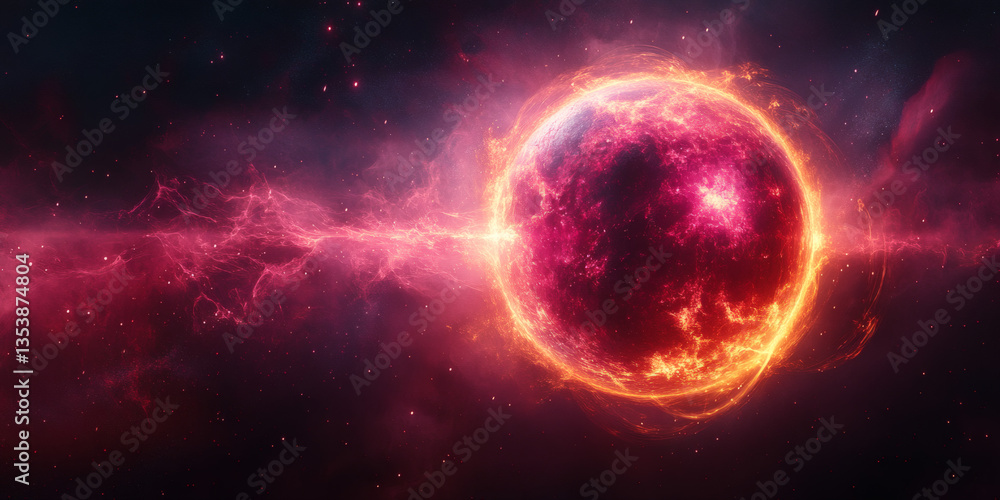 Glühende Supernova-Explosion im Weltall mit leuchtender Energie
Glühende Supernova-Explosion im Weltall mit leuchtender Energie