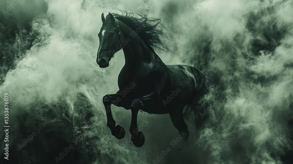 Dark Horse Soaring Through Smoky Clouds Dark Horse Soaring Through Smoky Clouds