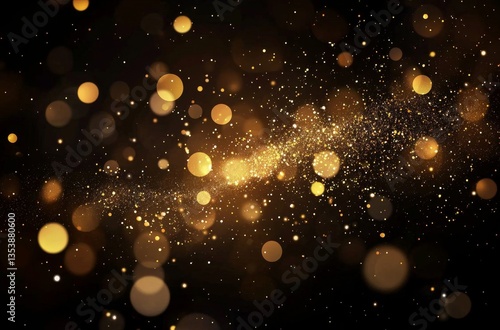 Modern overlay effect with golden glitter accents.