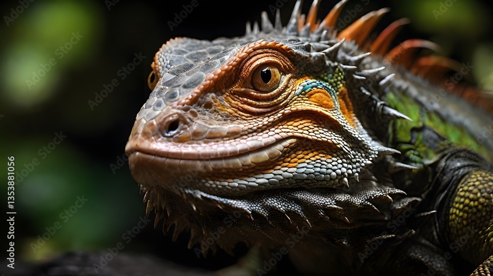 Fototapeta premium portrait of iguana