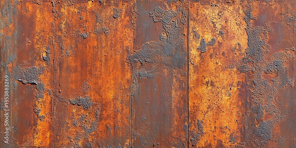Rusty Metal Panel: A Textured, Oxidized Industrial Abstract Rusty Metal Panel: A Textured, Oxidized Industrial Abstract