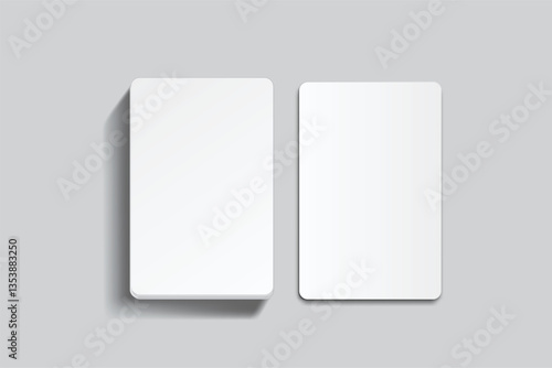 Playing cards mockup. Blank cards deck of poker hand, successful game, bet, casino ads, gambling business, game card or note cards, greeting card, invitation, credit card, business card isolated
