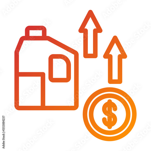 Oil Price Increase Icon Style