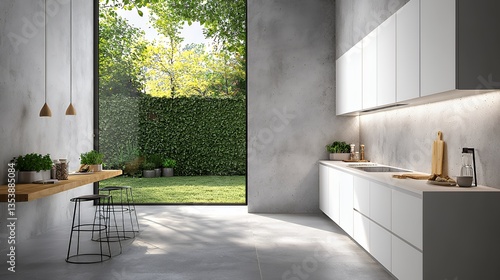 Modern Kitchen Design with Natural Light and Outdoor View for Stylish Home