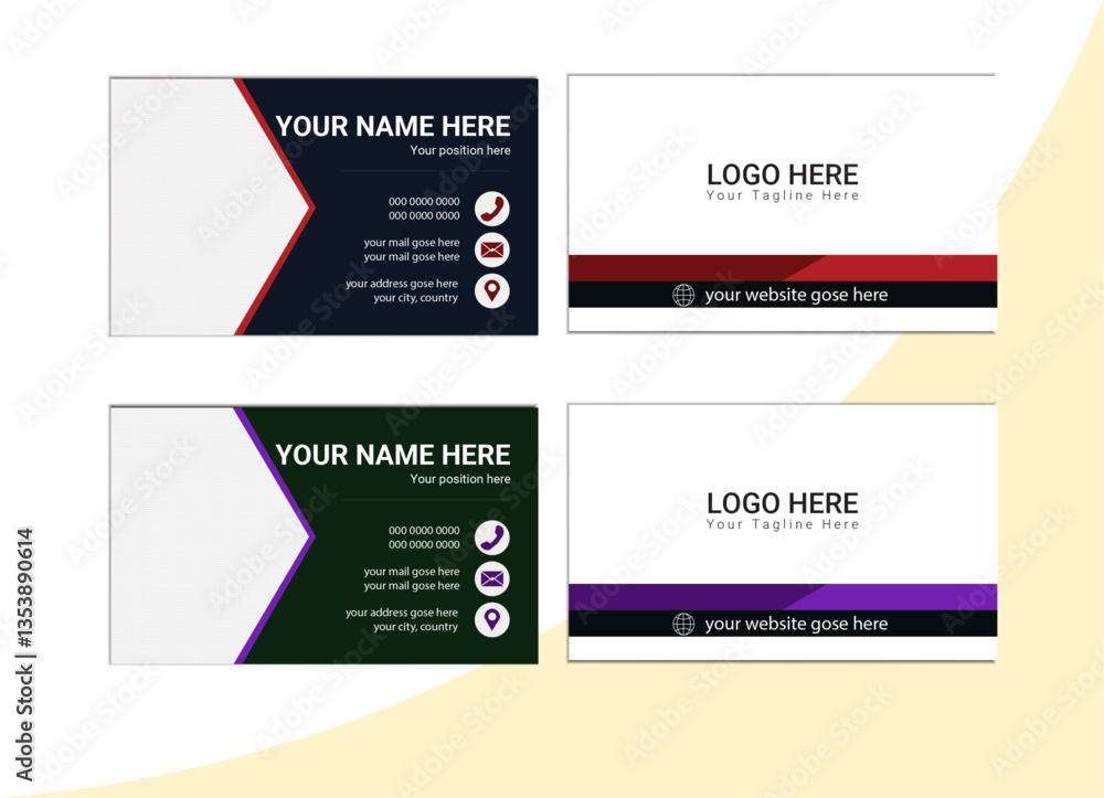 This is vector file. A bundle of 2 temples of different colors business card, modern business card template. this is editable. This is vector file. A bundle of 2 temples of different colors business card, modern business card template. this is editable.