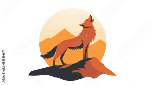 Lone Wolf Howling – Majestic Wild Animal Standing Under Moonlight