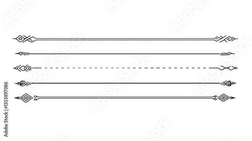 Linear Text Dividers with Thin Polyline – Elegant Minimalist Vector Design
