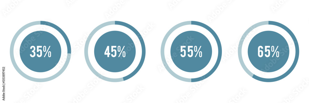 Circle loading or Circular Progress Indicator | Vector Set of percentage chart diagram for infographics on white background. Circle loading or Circular Progress Indicator | Vector Set of percentage chart diagram for infographics on white background.