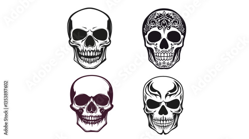 Skull Tattoo Vector Graphic Design – Bold and Edgy Illustration