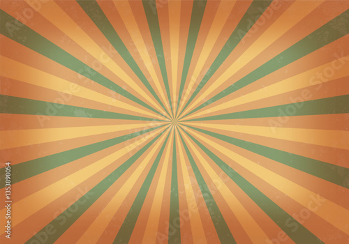 Retro striped background with grunge texture. Vintage backdrop for circus or festival. Vector illustration.
