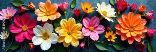 Wallpaper Mural Colorful flower arrangement, illustration, floral art Torontodigital.ca