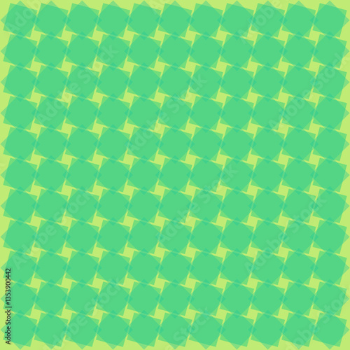 Grünes geometrisches Muster mit stilisierten Blütenformen, ideal für Hintergründe, Dekorationen, Flyer und Designs