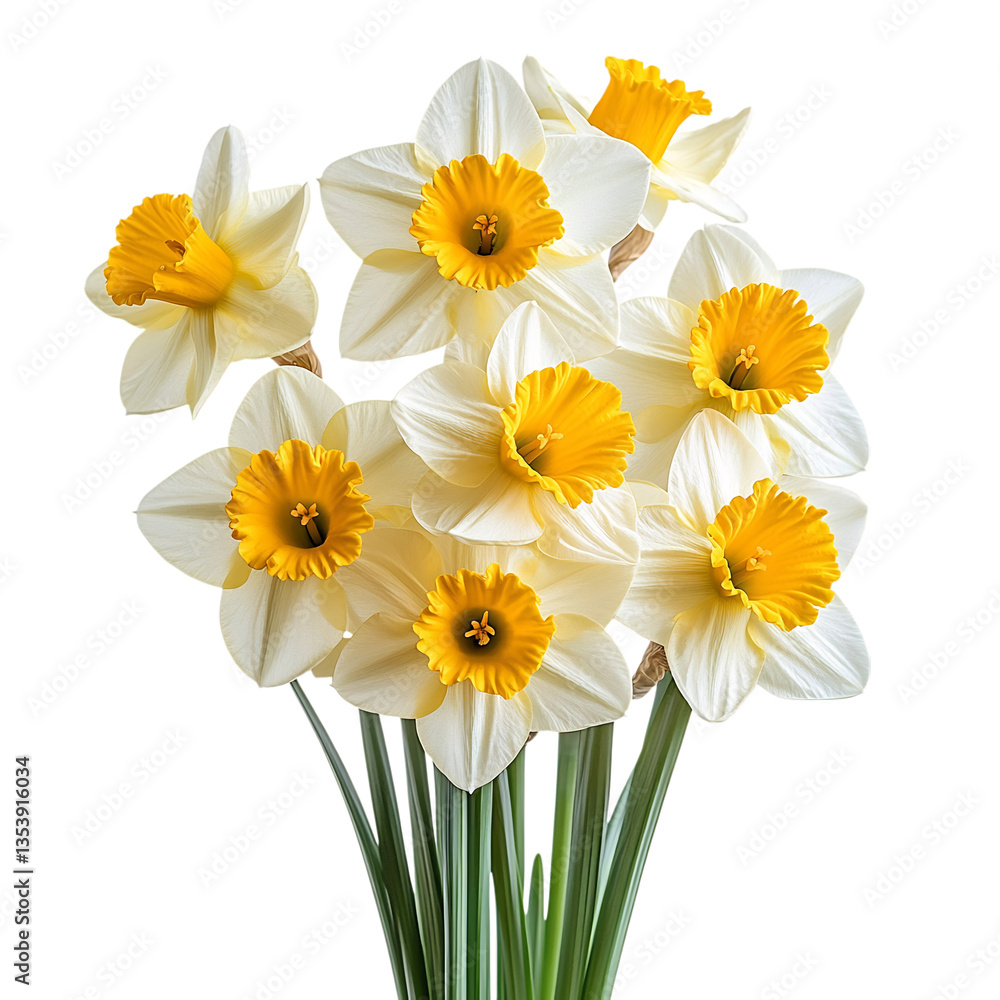 Vase with Yellow and White Flowers Isolated on Transparent Background Vase with Yellow and White Flowers Isolated on Transparent Background