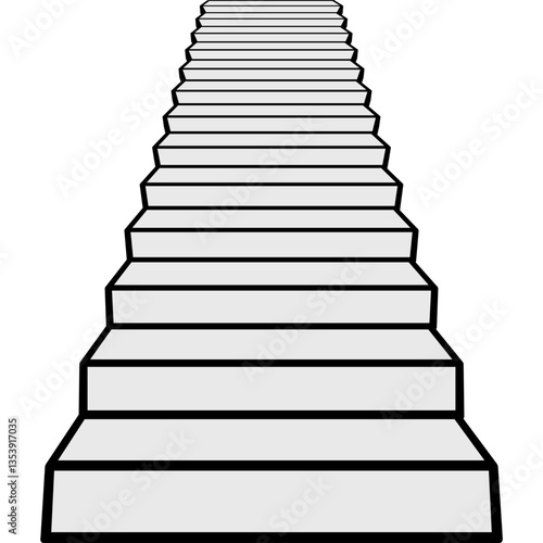 Ascending staircase perspective, ascending upwards steps stairs, path success wealth