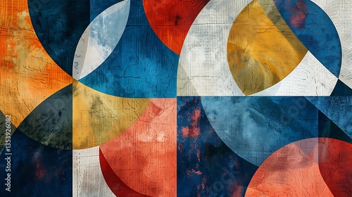 An abstract design featuring a textured, geometric pattern in contrasting colors.