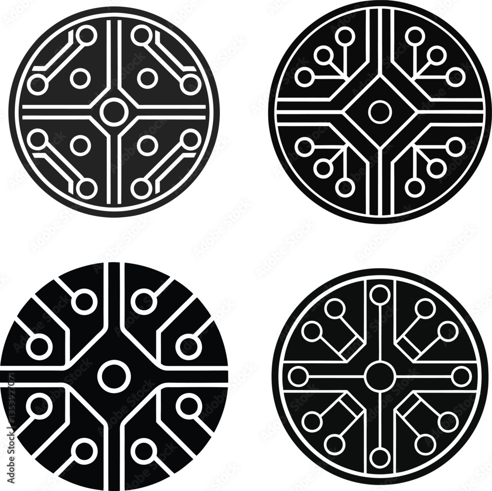 vector illustration of a set of round elements