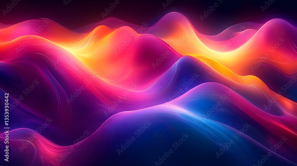 Modern Abstract Digital Art with Fluid Shapes and Vivid Color Spectrum Modern Abstract Digital Art with Fluid Shapes and Vivid Color Spectrum