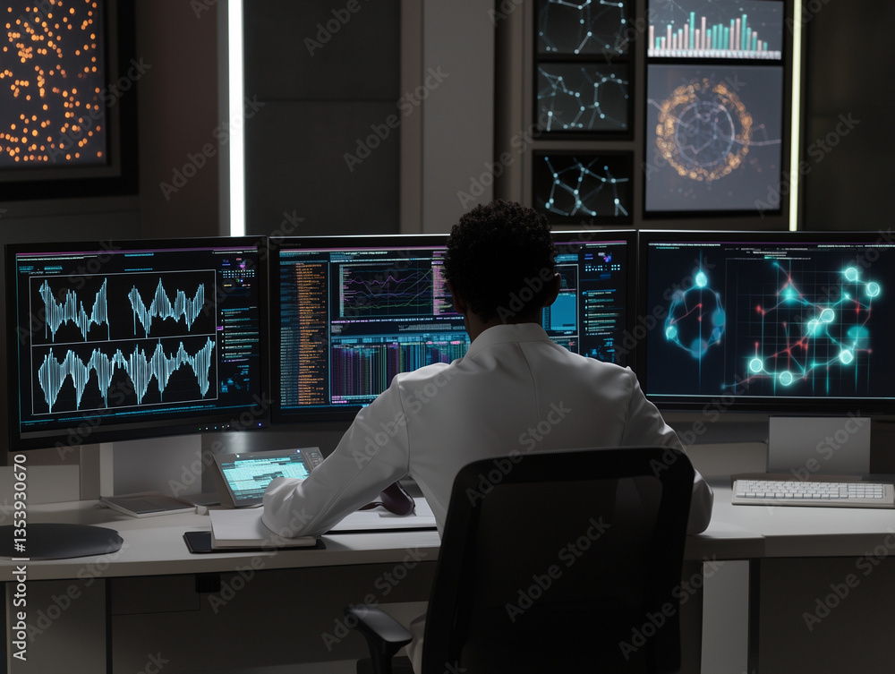Data Analyst in High-Tech Control Room Data Analyst in High-Tech Control Room