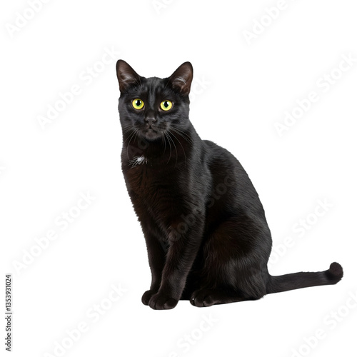black cat with yellow eyes