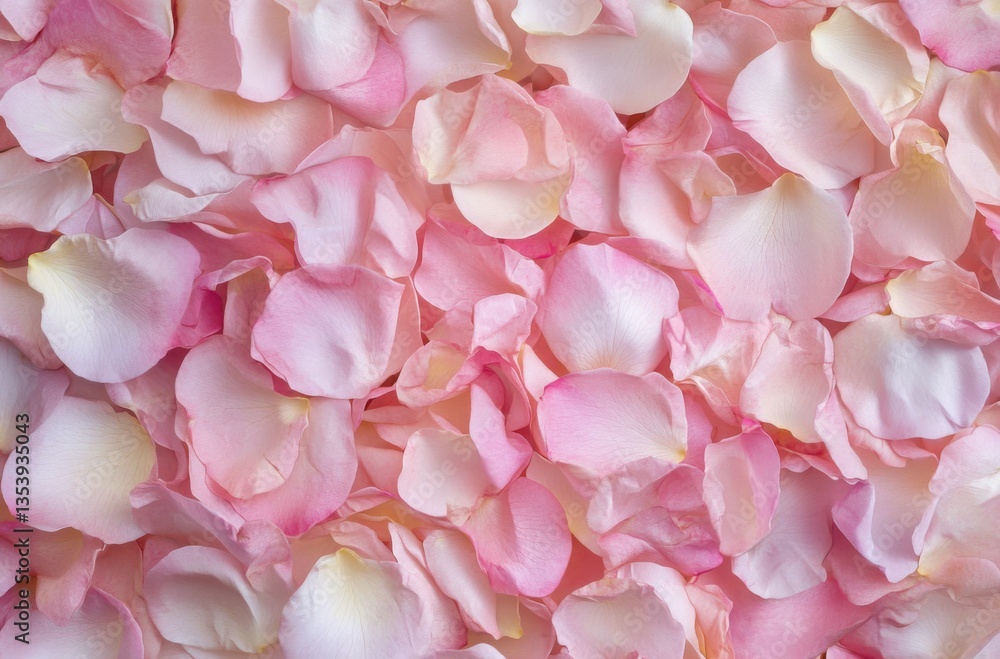 Obraz premium Close-up of delicate pink rose petals in soft, blurred texture, light and airy