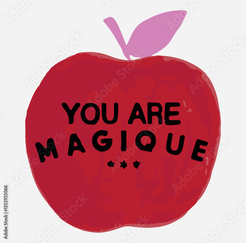 t shirt design mela, scritta you are magic