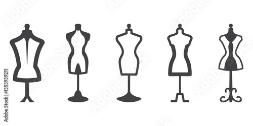 Mannequin Icons Silhouette Vector Set